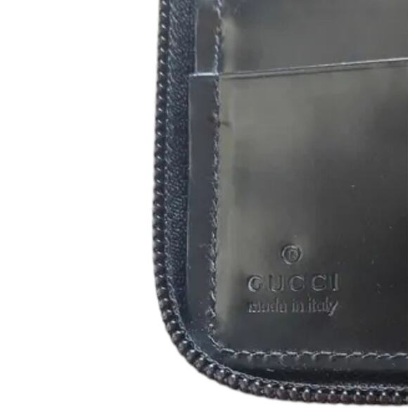 Authentic Gucci Ophidia Canvas Leather GG Black Grey Compact Zip Wallet EUC - Picture 9 of 9